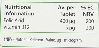 Vitabiotics Ultra Folic Acid Tablets 400 mcg Vitamin B9 with Vitamin B12-60 Tablets