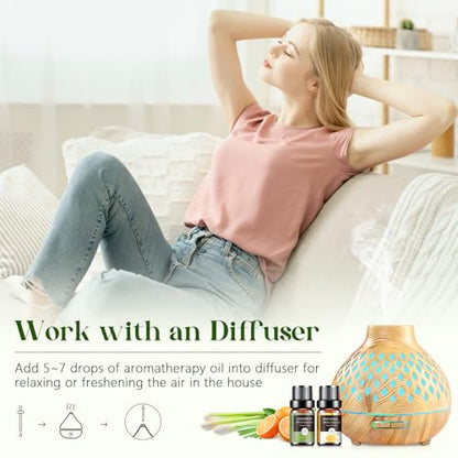 Essential Oils Set - 12 Pcs Aromatherapy Essential Oil Kit for Diffuser, Humidifier, Aromatherapy, Massage