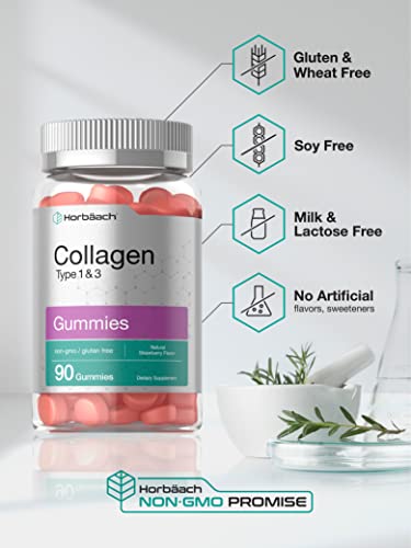 Hydrolyzed Collagen Gummies - 90 Count - Strawberry Flavored Gummy Supplement