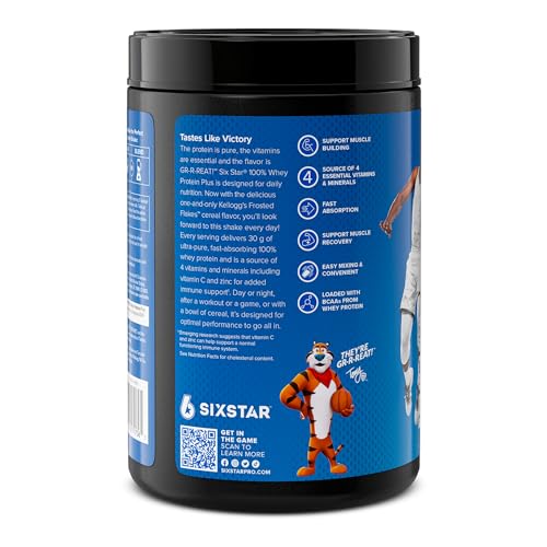 Six Star Whey Protein Powder Plus - Muscle Building & Recovery Plus Immune Support