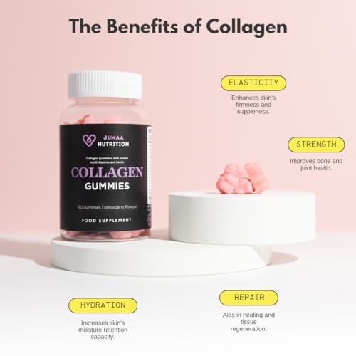Halal Collagen & Multivitamin Gummies - Type 1 & 3 - 550mg Marine Collagen - 1 Month Supply