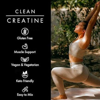 Clean Creatine - 100% Creapure Creatine Monohydrate Powder for Muscle Growth