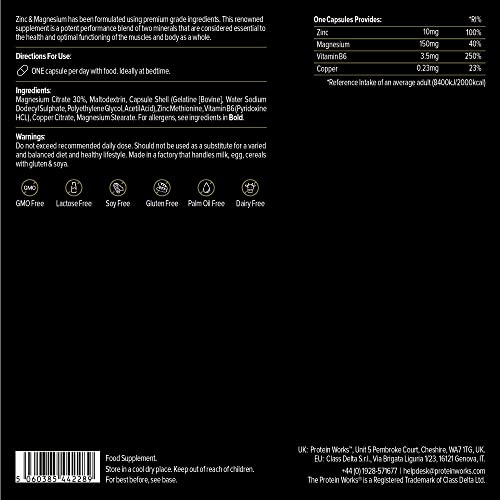 Protein Works - Zinc & Magnesium Supplement Tablets - Added Vitamin B6 - Combats Tiredness & Fatigue