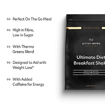 Protein Works - Ultimate Diet Breakfast Shake - Low Calorie Breakfast Shake - Low Sugar High Protein Breakfast