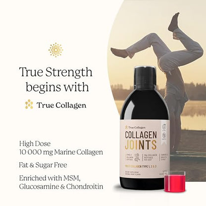 True Collagen Joint Peptides - Pack of 500ml, Berry Flavour - Dietary Supplements with Turmeric & Green Tea Extract
