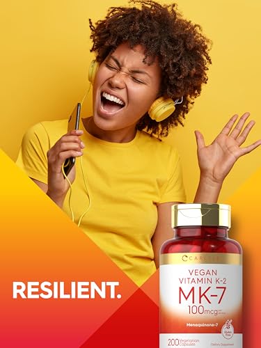 Carlyle Vitamin K2 MK7 100mcg - 200 Vegan Capsules - Menaquinone-7 Supplement