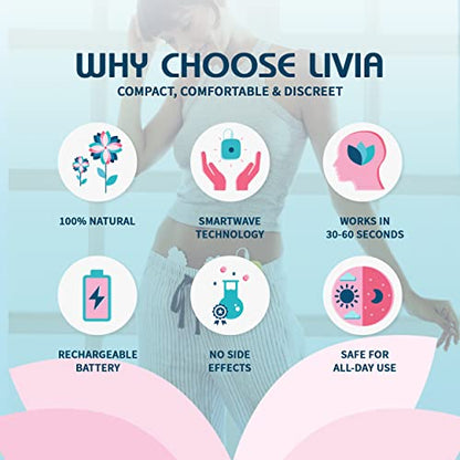Livia Menstrual Pain Relief Device, Purple - The Off Switch for Period Pain - Portable Unit with Stick