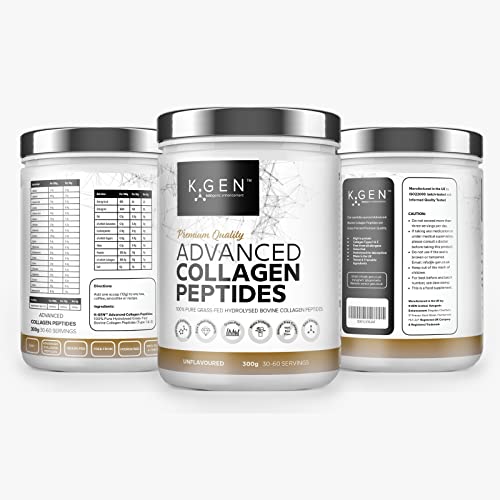 K-GEN Bovine Collagen Powder with Premium Quality Ingredients - Pure Hydrolysed Grass-Fed Bovine Collagen