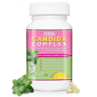Cyrixs Health Candida Complex | Boost Your Immune System | All Natural Gut Cleanse with Herbs, Antifungals