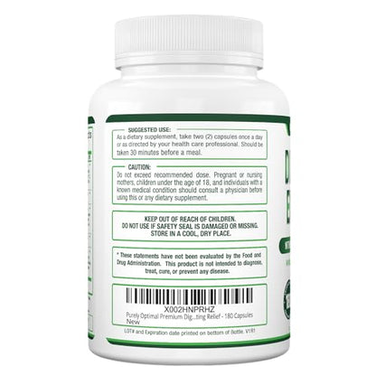 Purely Optimal Premium Digestive Enzymes Plus Prebiotics & Probiotics - for Better Digestio