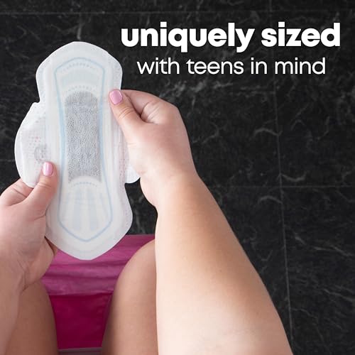 U by Kotex Balance Sized for Teens Ultra Thin Pads with Wings, Heavy Absorbency, 56 Count