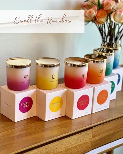 Inspired Picks Refreshing Green Candle - Wood Sage & Sea Salt w/Gold Stemmed Leaves Symbol