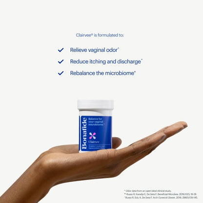 Bonafide Clairvee - Relief from Vaginal Odor^ - Hormone-Free, Drug-Free Vaginal Probiotic - Reduces Odor^