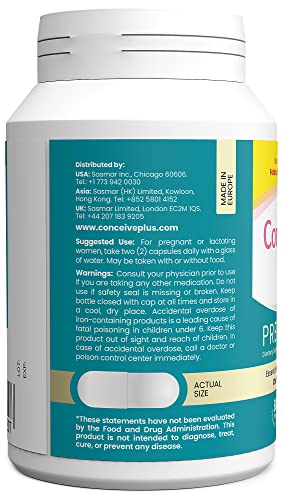 CONCEIVE PLUS Prenatal Vitamins for Women - DHA, Choline + Folate, Healthy Pregnancy