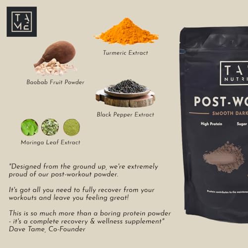 Vegan Post Workout Protein Powder - Dark Chocolate - 301g - Tame Nutrition