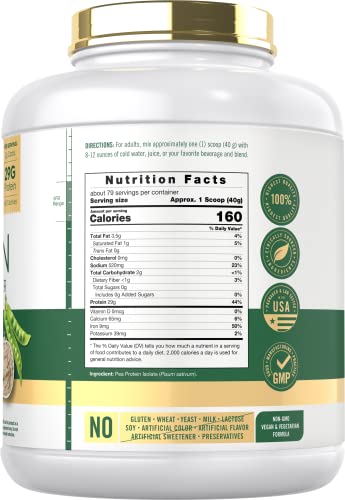 Carlyle Pea Protein Powder with BCAA'S 7lb - Unflavored - 29G Protein - Non-GMO, Gluten