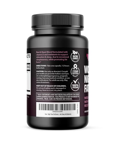 Night Time Fat Burner for Women - Weight Loss and Sleep Support Blend With Vitamin D