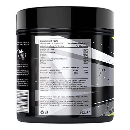 Warrior - RAGE Pre Workout Powder - Lightnin’ Lemonade 392g, WA-RG-045-01