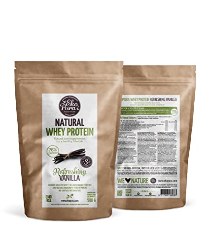 Ekopura Natural Whey Protein - Vanilla - 500g - 78% Protein - 100% Natural Grass Fed Whey