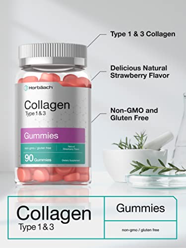 Hydrolyzed Collagen Gummies - 90 Count - Strawberry Flavored Gummy Supplement