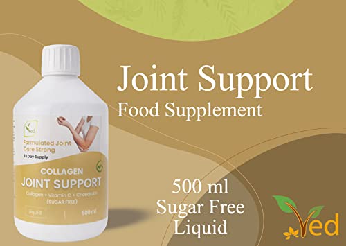 Hydrolyzed Liquid Collagen Food Supplement - Support for Joints, Skin, Muscles, Hair, &Nail Growth