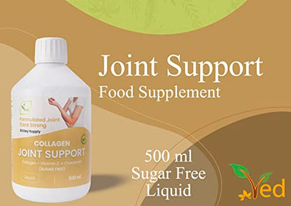 Hydrolyzed Liquid Collagen Food Supplement - Support for Joints, Skin, Muscles, Hair, &Nail Growth