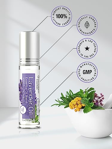Lavender Essential Oil Roll On Blend - .33 fl oz (Pack of 2) - Roller for Skin - by Horbaach