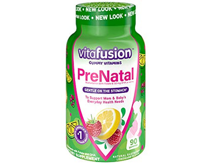 Vitafusion Prenatal DHA and Folic Acid Gummy Vitamins, 180 Count (Pack of 2)