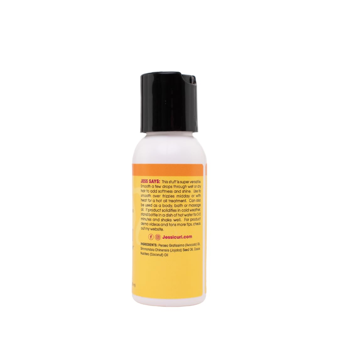 Jessicurl, Oil Blend, No Fragrance Added, 2 Fl oz. Hair Oil for Curly Hair and Frizz Control, Dry Hair Treatment, adds Softness and Shine, with Avocado, Jojoba and Coconut Oil