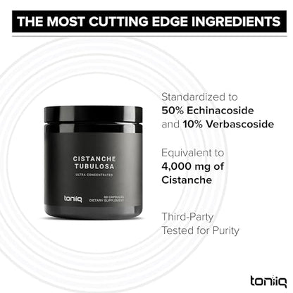 Toniiq Cistanche Tubulosa - (4000mg) Pure Cistanche Supplement for Men - 10x Highly