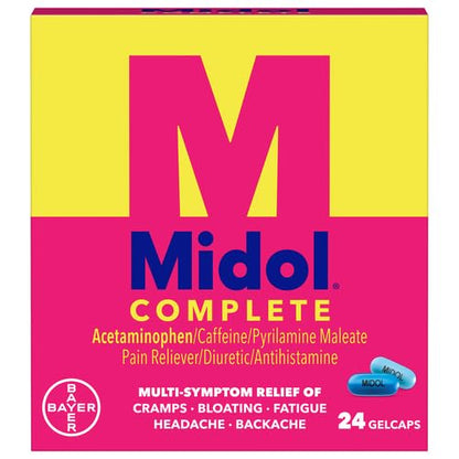 Midol Complete Gelcaps 24ct: Midol Complete Menstrual Pain Relief Gelcaps with Acetaminophen