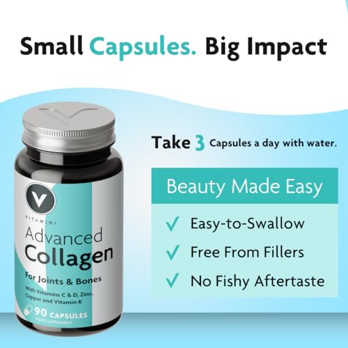 Premium Advanced Collagen Complex for Joint and Bone Health - High Strength Marine Collagen with Vitamin D3