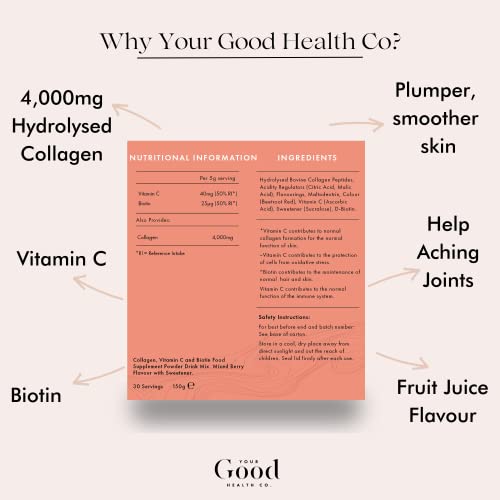 Your Good Health Co. - Your Beauty Premium Collagen Powder, Mixed Berry