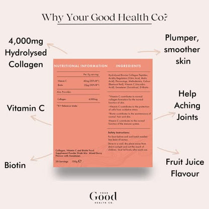 Your Good Health Co. - Your Beauty Premium Collagen Powder, Mixed Berry