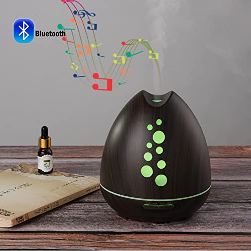 TGE Unique 400ML Essential Oil Diffuser for Essential Oils Bluetooth Music Speaker with Remote 7 Color LED