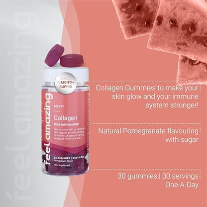 Collagen Gummies with Vitamins A and C, 500mg of Marine Collagen Per Serving, Advanced Skin Support