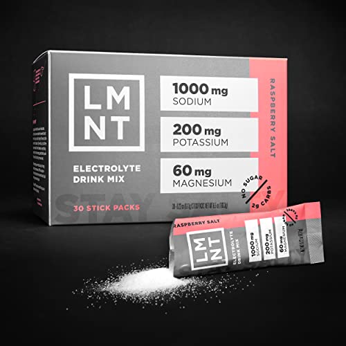 LMNT Zero-Sugar Electrolytes - Raspberry Salt - Hydration Powder Packets - No Dodgy