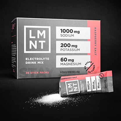 LMNT Zero-Sugar Electrolytes - Raspberry Salt - Hydration Powder Packets - No Dodgy