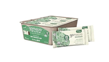 GoMacro MacroBar Organic Vegan Protein Bars - Mint Chocolate Chip, 2.3 Ounce Bars