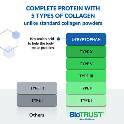 BioTrust Ageless Multi Collagen Peptides Powder - 5 Types (I, II, III, V, X) - Fruit Punch