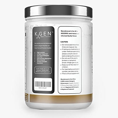 K-GEN Bovine Collagen Powder with Premium Quality Ingredients - Pure Hydrolysed Grass-Fed Bovine Collagen