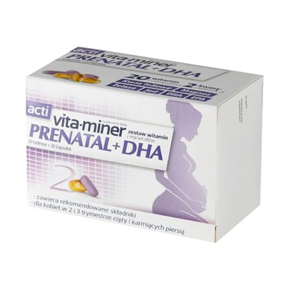 Vita-Miner Prenatal + DHA 30 Tablets + 30 Capsules