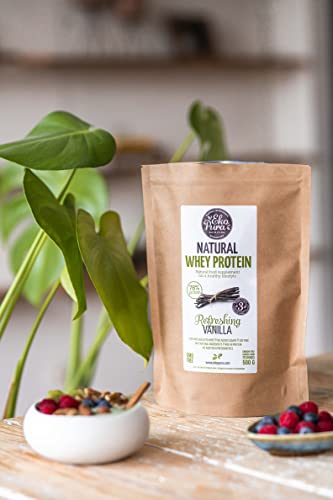 Ekopura Natural Whey Protein - Vanilla - 500g - 78% Protein - 100% Natural Grass Fed Whey