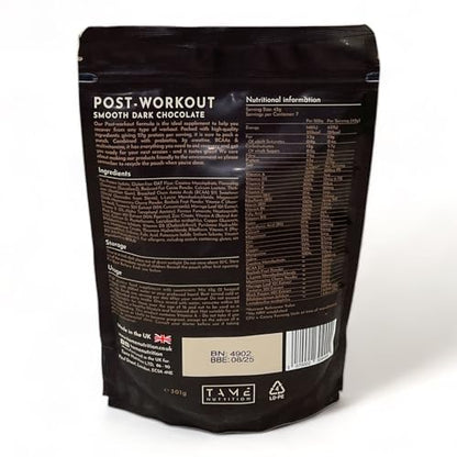 Vegan Post Workout Protein Powder - Dark Chocolate - 301g - Tame Nutrition
