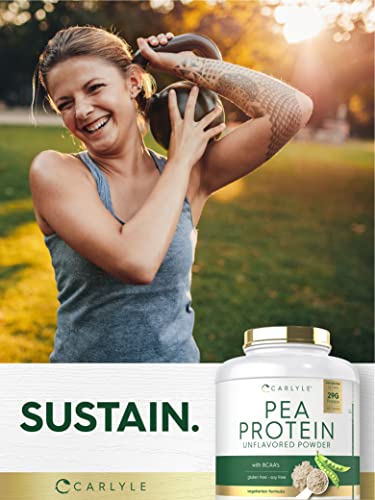 Carlyle Pea Protein Powder with BCAA'S 7lb - Unflavored - 29G Protein - Non-GMO, Gluten