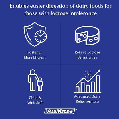ValuMeds Fast Acting Dairy Relief Lactose Enzymes, 120 Softgels