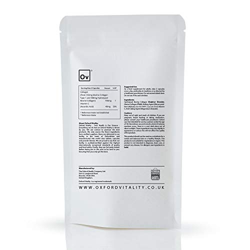 Collagen and Vitamin C Capsules - High Strength and Quality - Oxford Vitality (365)