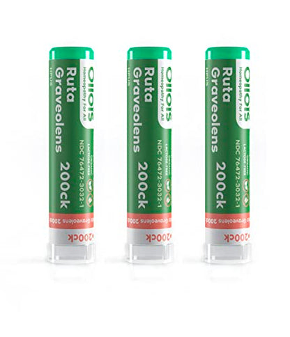 OLLOIS Ruta Graveolens 200ck Organic, Lactose-Free, Kosher Homeopathic Medicine, 80 Pellets