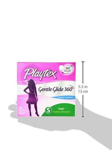 Playtex Simply Gentle Glide Unscented Tampons, Super Absorbency, 36 Count (Pack of 1)