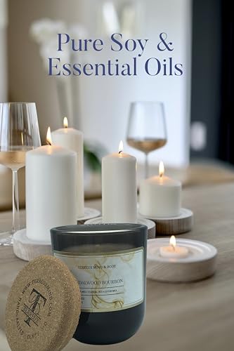 Sandalwood Bourbon Non-Toxic Candles - Natural Candles for Men - Aromatherapy Candle Relaxing